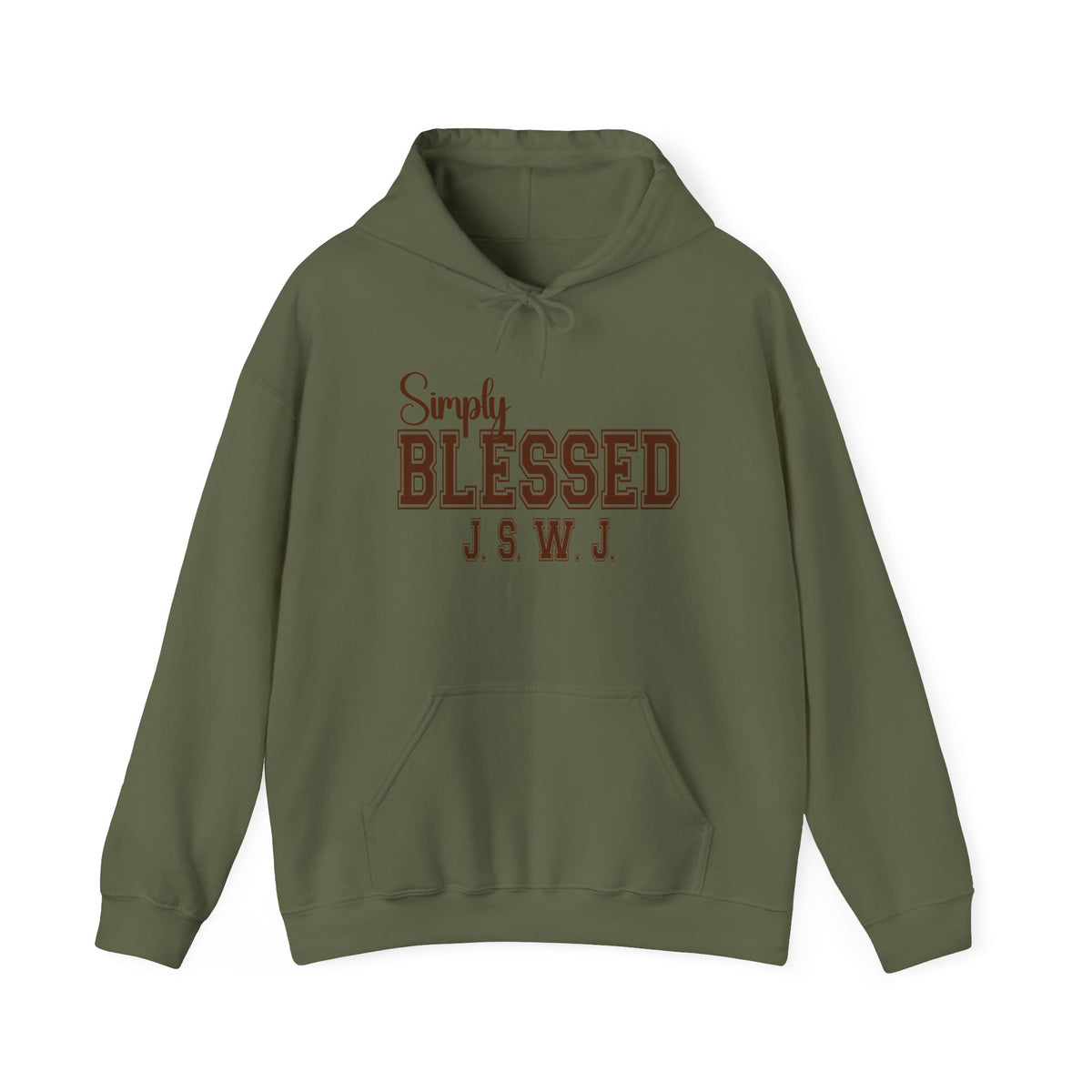 Simply Blessed Hoodie — 'Simply BLESSED' Comfort Pullover with Script & Block Lettering