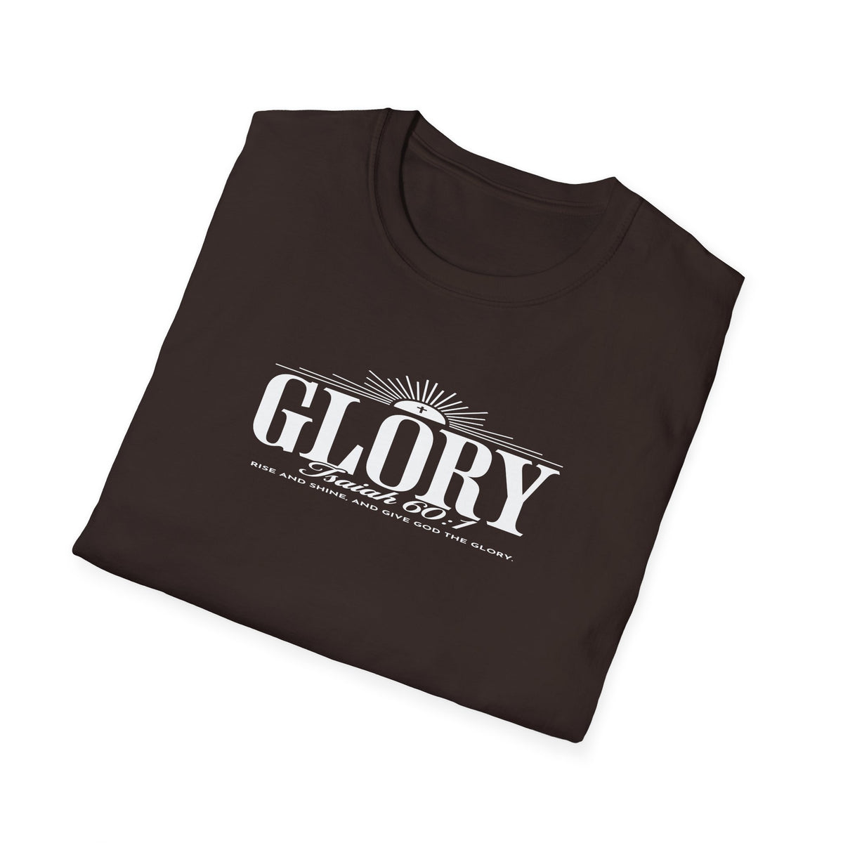 Glory Isaiah 60:1 Christian T-Shirt — Vintage Sunrise Faith Tee