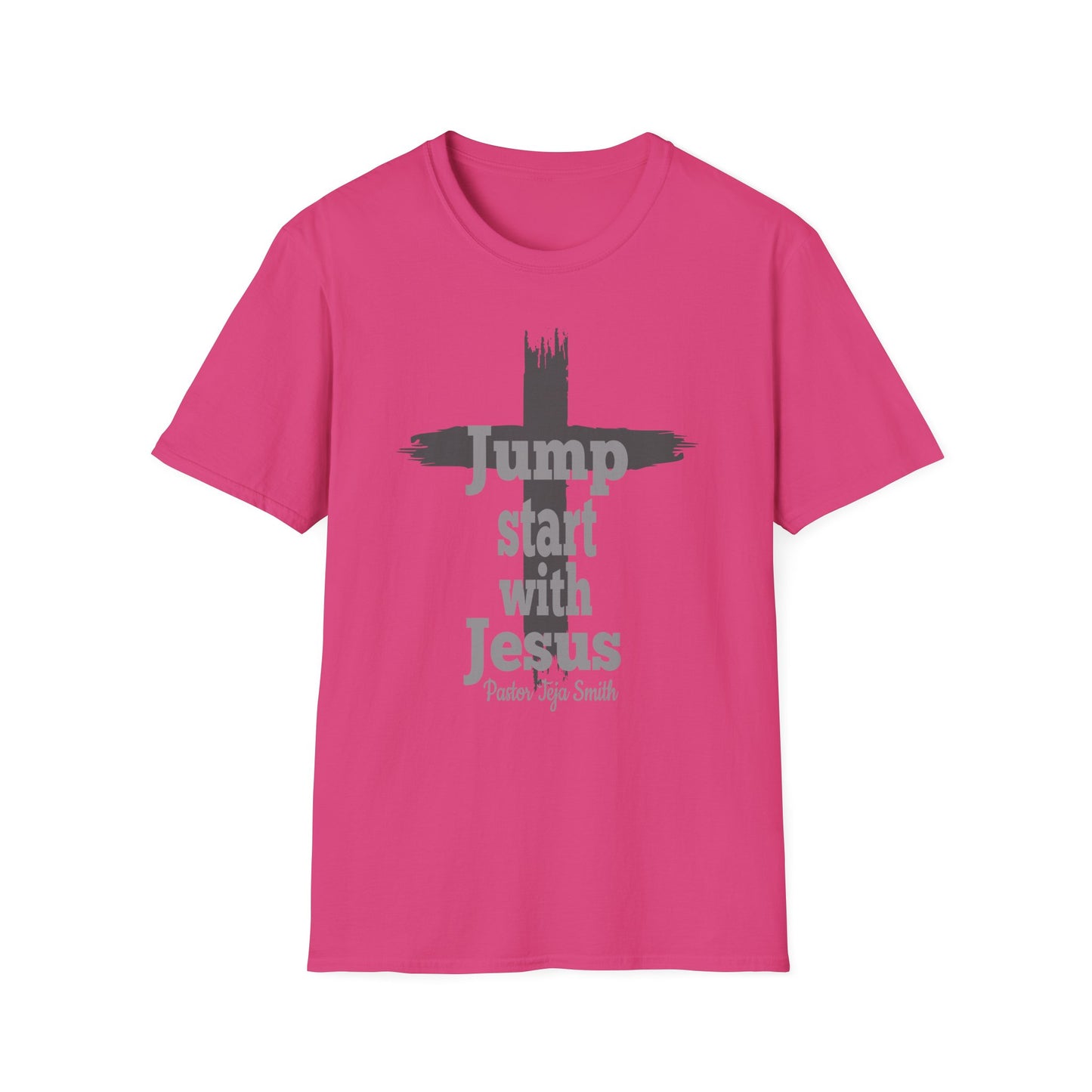 Jump Start With Jesus Cross Black T- Shirt