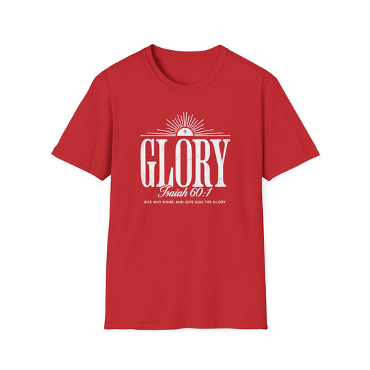 Glory Isaiah 60:1 Christian T-Shirt — Vintage Sunrise Faith Tee