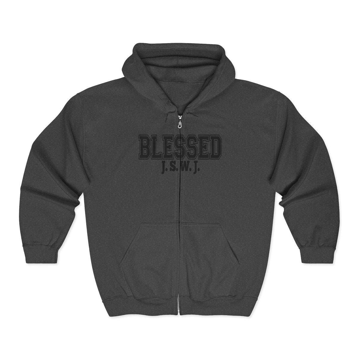 Blessed Zip Hoodie - "BLESSED" Graphic Full-Zip Sweatshirt
