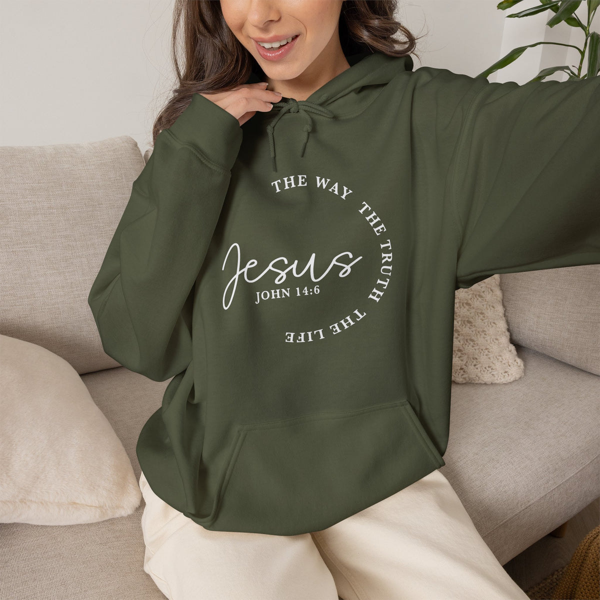 Jesus John 14:6 Hoodie – "The Way The Truth The Life" Christian Pullover