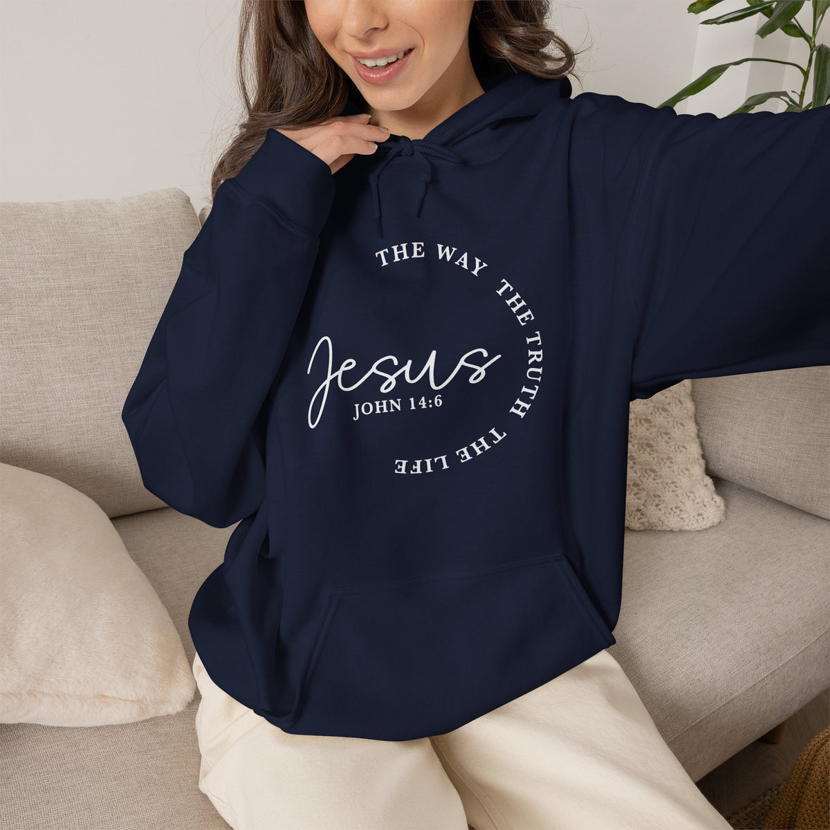 Jesus John 14:6 Hoodie – "The Way The Truth The Life" Christian Pullover