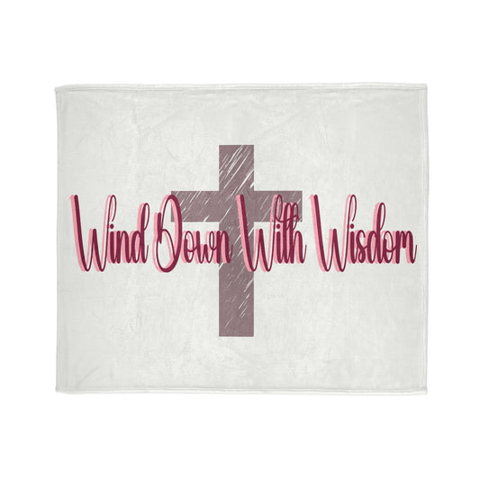 Wind Down With Wisdom Soft Polyester  Cross Blanket