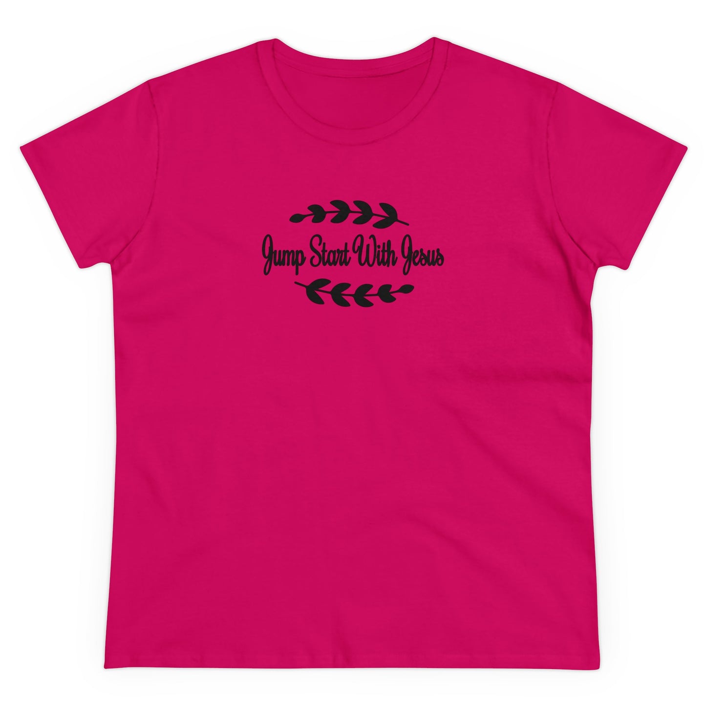 Women's Jump Start Blk Cursive Double Wreath Tee