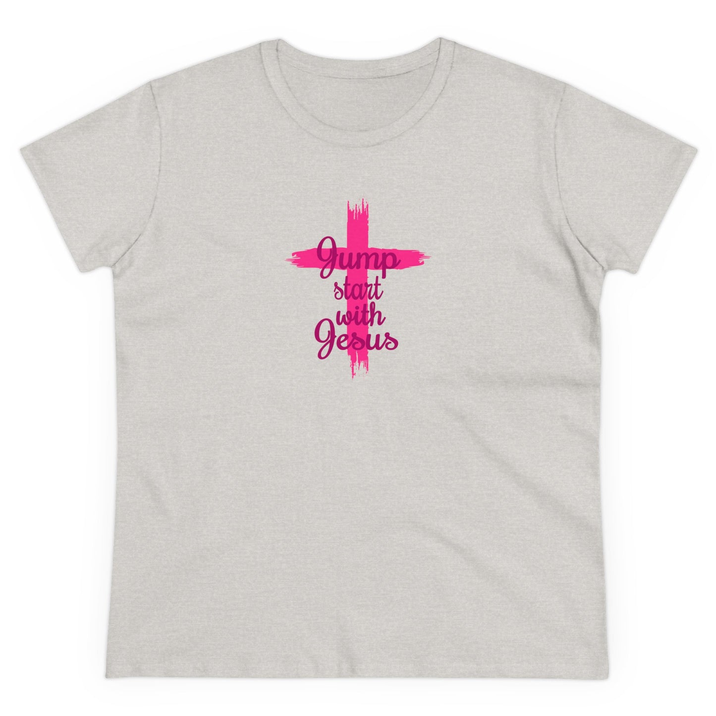 Women's  Jump Start Pink Cross Tee