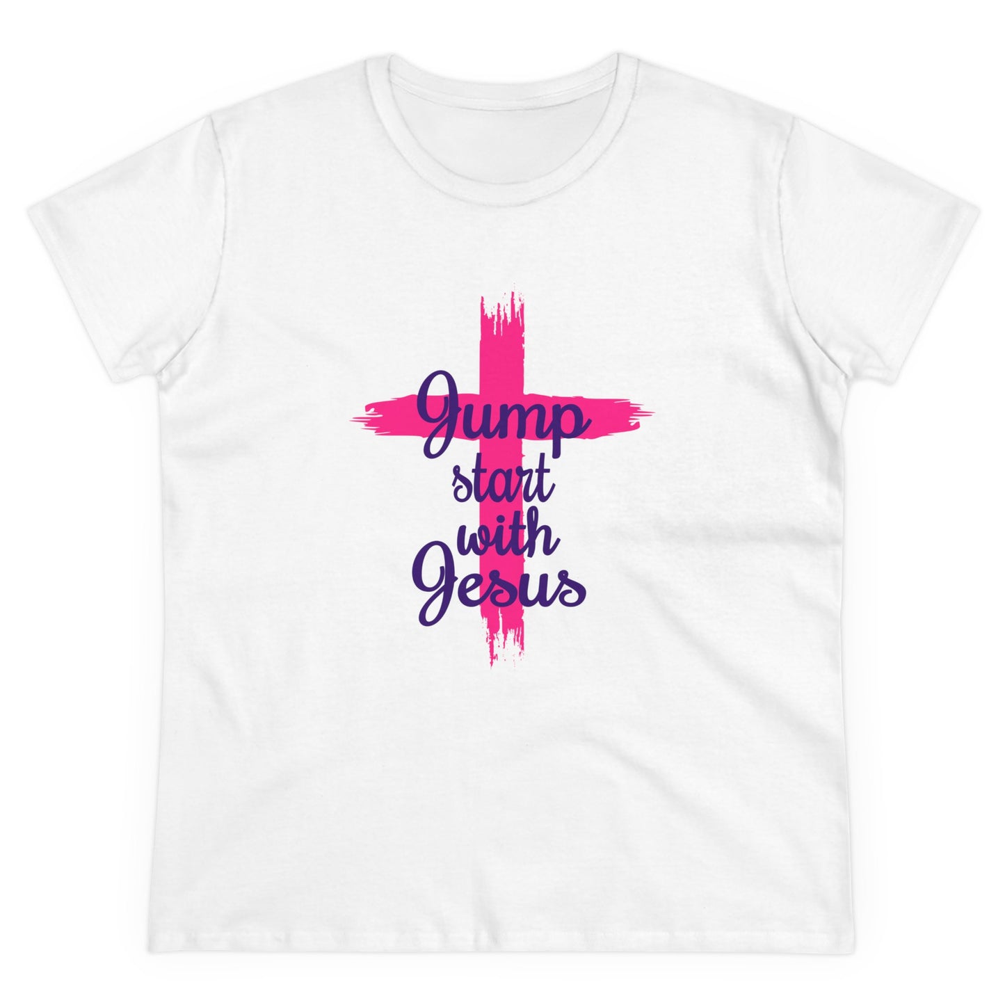 Women's Jump Start Pink & Purple Cross Tee