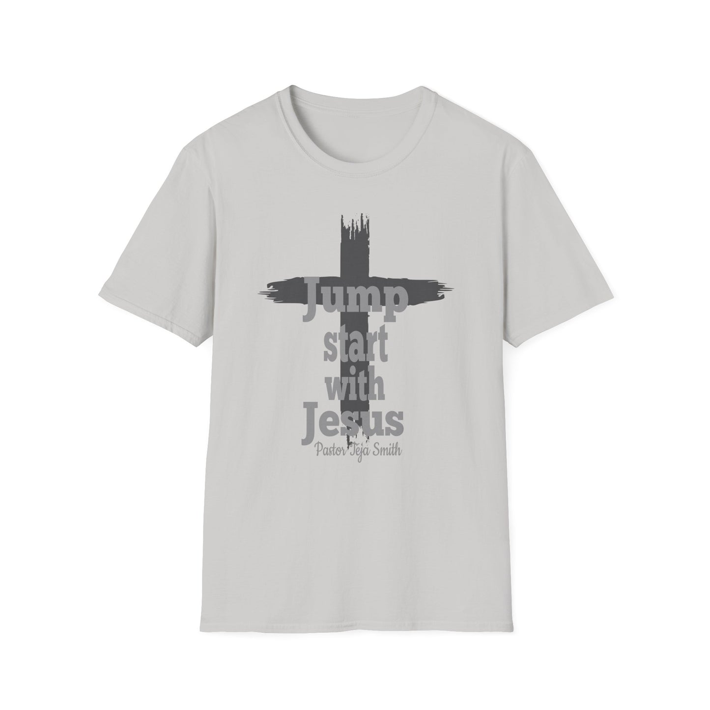 Jump Start With Jesus Cross Black T- Shirt