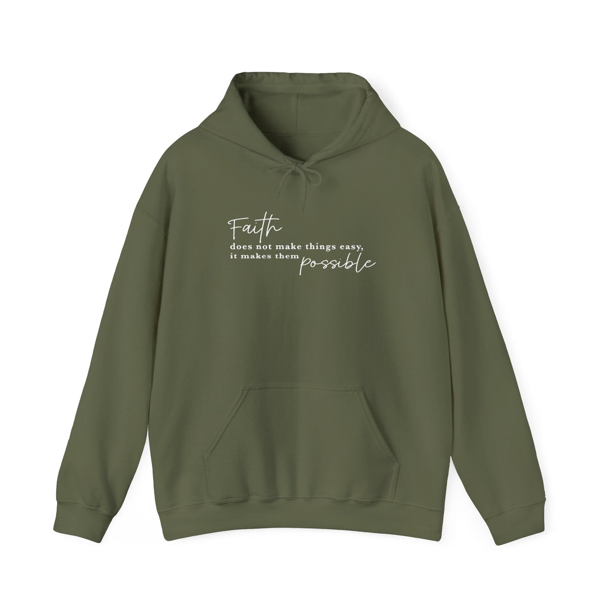 Faith Makes the Impossible Hoodie — Inspirational Christian Quote Pullover
