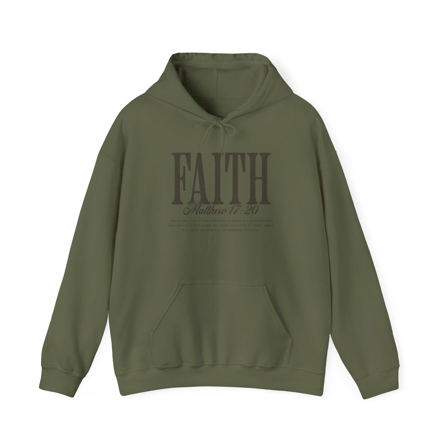 Faith Hoodie - Matthew 17:20 Christian Inspirational Pullover