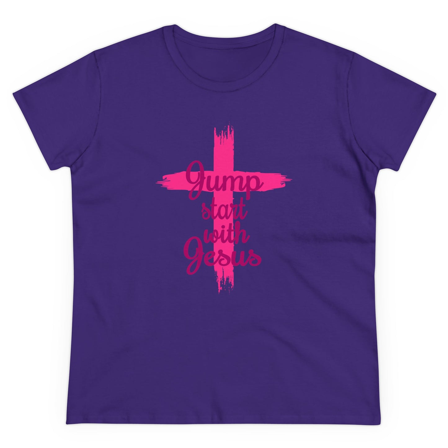 Women's  Jump Start Pink Cross Tee